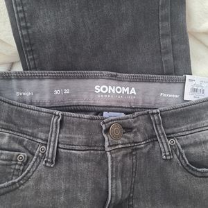 Sonoma 30x32 Washed Black straight leg jeans